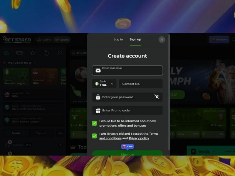 S'inscrire sur BetOnRed Casino ?